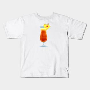 Tropical cocktail with cherry and pineapple Kids T-Shirt